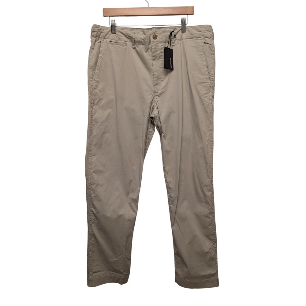 Buck Mason Carry-On Pant Straight Side Seam Oyster Khaki Chino Men's‎ 36 x 32